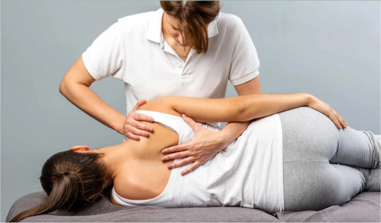 a person getting leg treatment